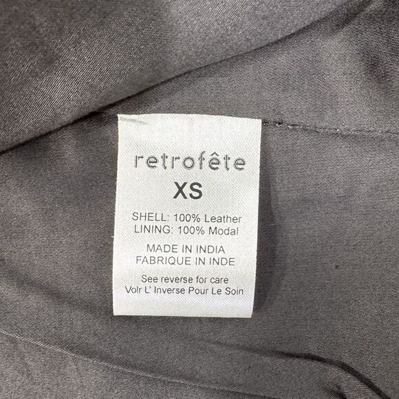 NEW Retrofete Ada Leather Cropped Jacket Black Size XS - Picture 10 of 11
